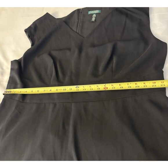 LAUREN RALPH LAUREN Women's Black V-Neck Sheath Dress 20W Cap Sleeve Cocktail - Picture 11 of 11